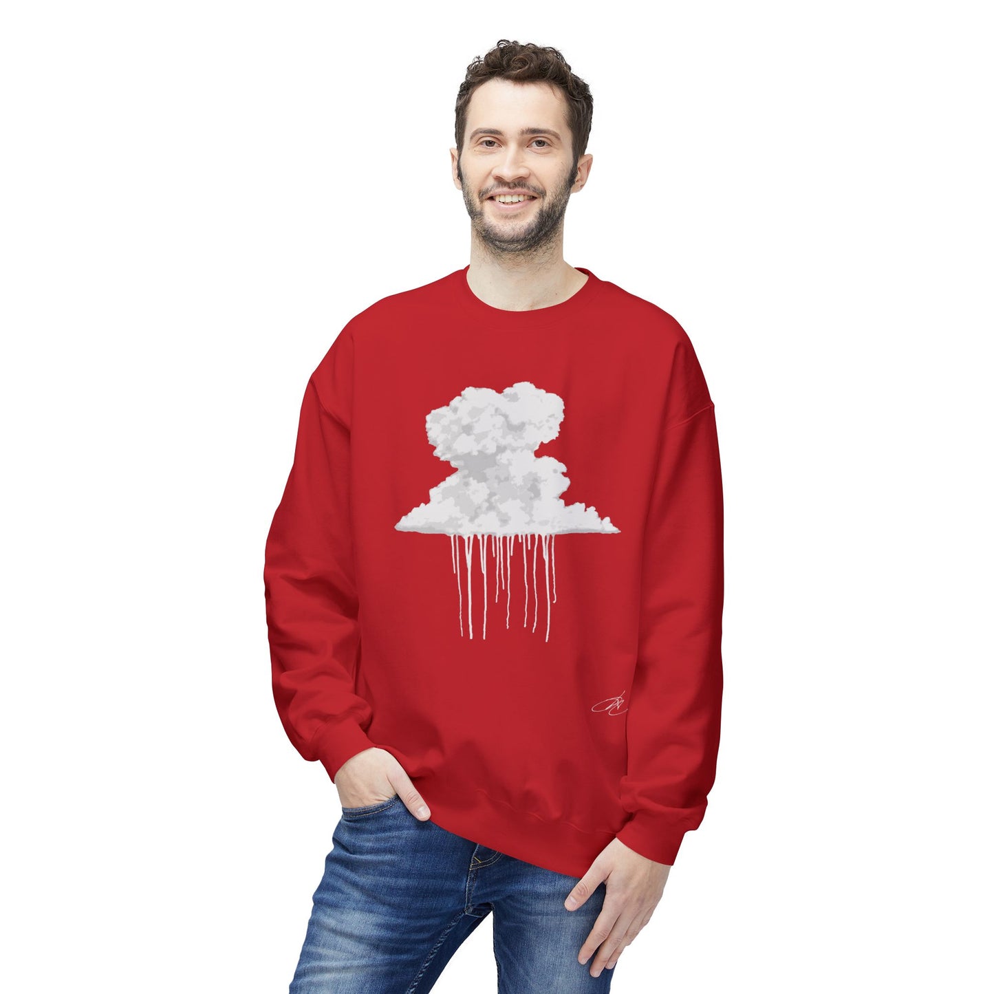 Crewneck Sweatshirt — Dripping Cloud Graphic Pullover