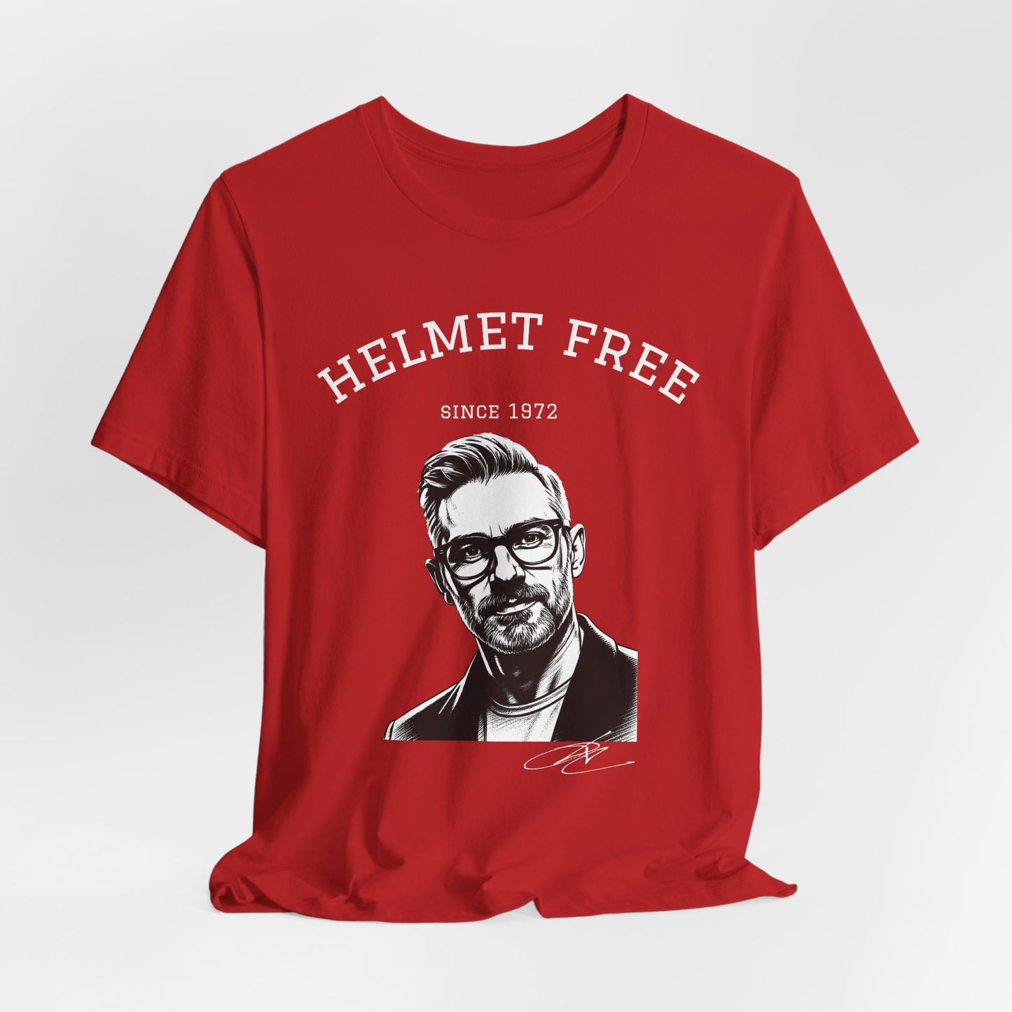 Helmet Free Tee — Retro Portrait 'Since 1972' Graphic T-Shirt