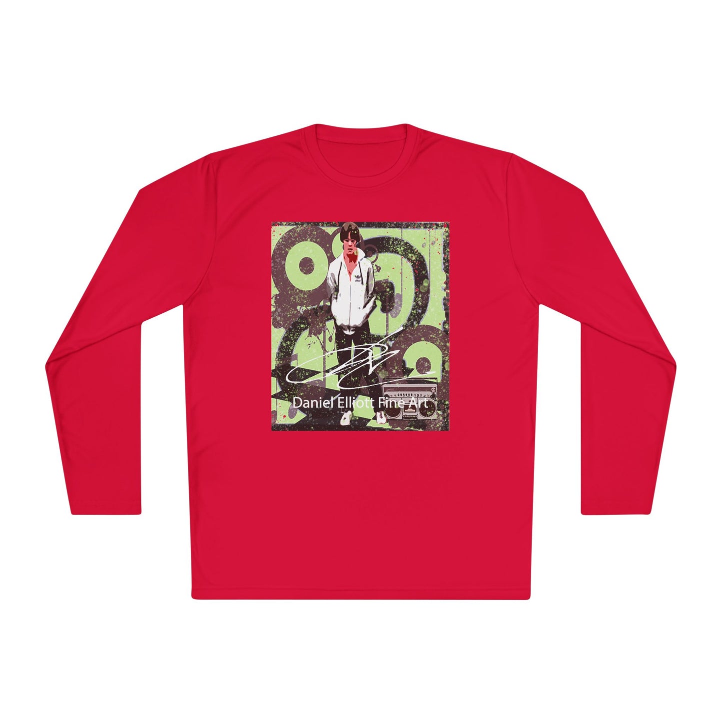Long Sleeve Tee — Retro Music Graphic “Daniel E” Concert Art