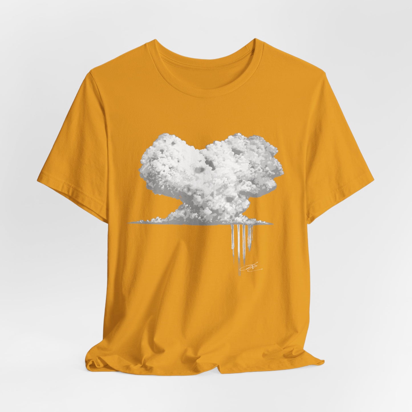 Heart Cloud T‑Shirt — Grayscale Heart-Shaped Cloud Graphic Tee