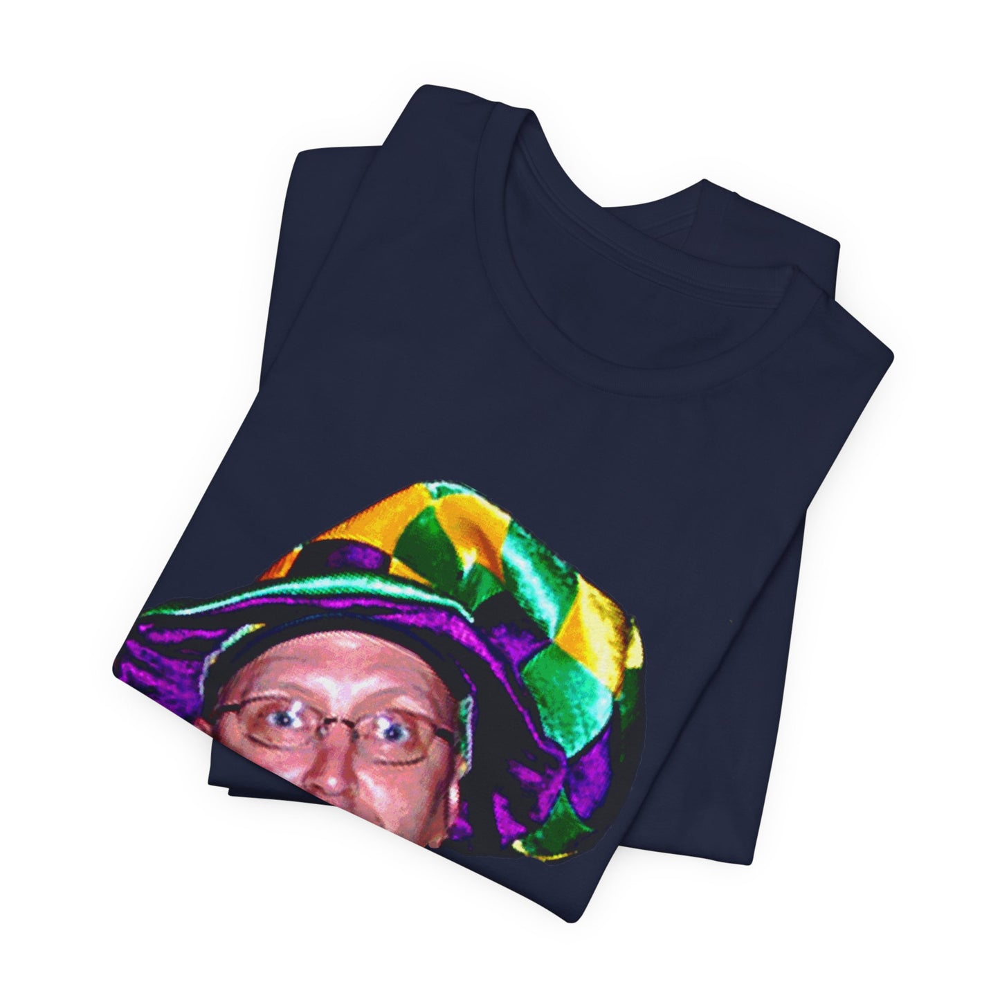 El Jugador T-Shirt — Funny Face Graphic Tee with Colorful Hat