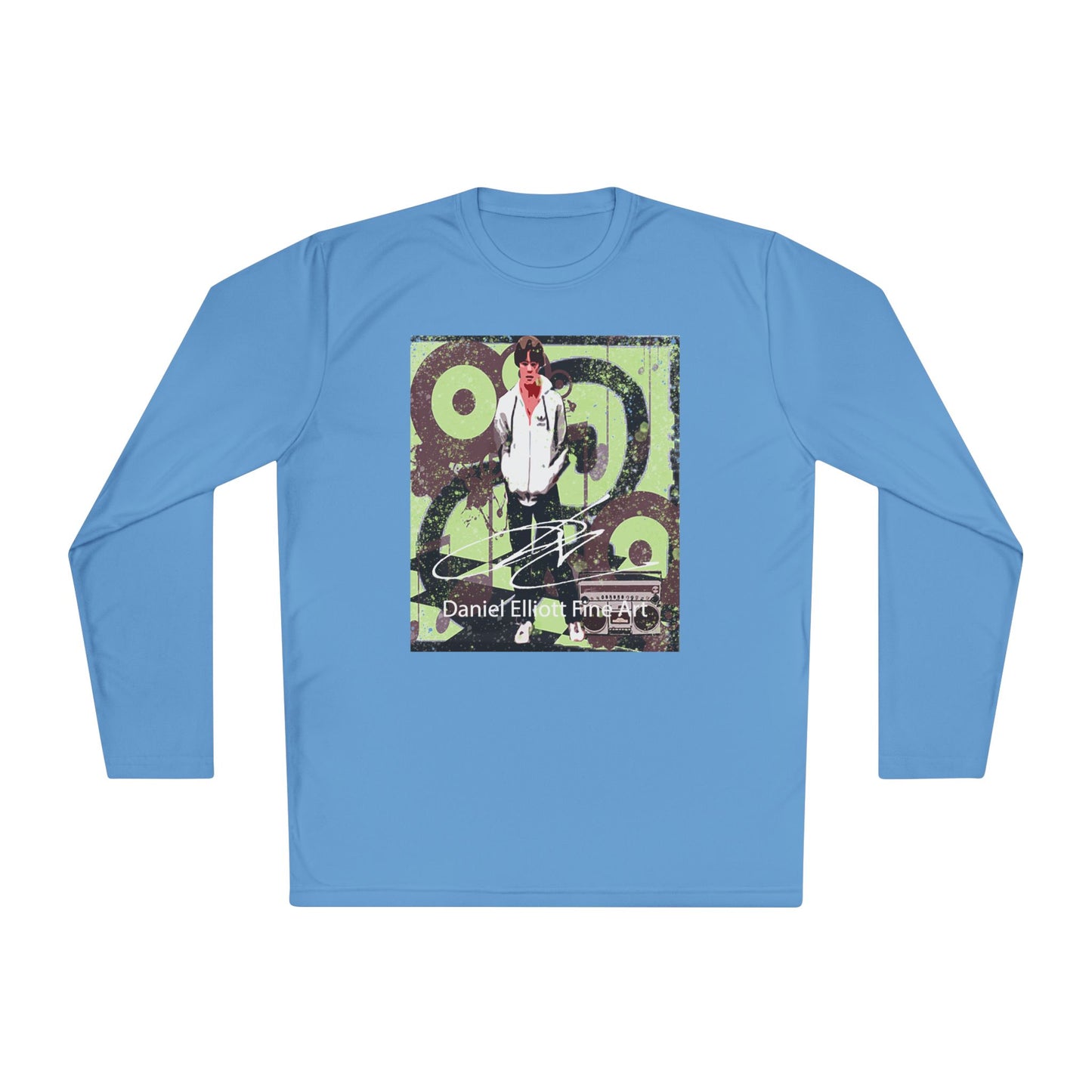 Long Sleeve Tee — Retro Music Graphic “Daniel E” Concert Art