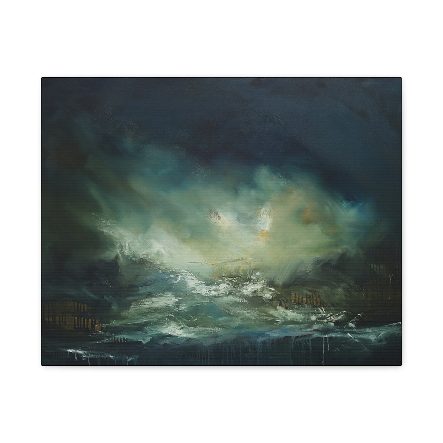 Emergence of Quiet Matte Canvas Print — Moody Seascape Wall Art (Stretched 1.25")