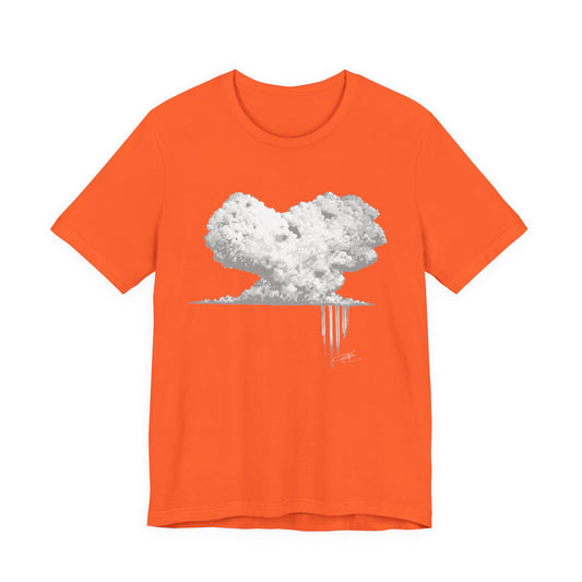 Heart Cloud T‑Shirt — Grayscale Heart-Shaped Cloud Graphic Tee
