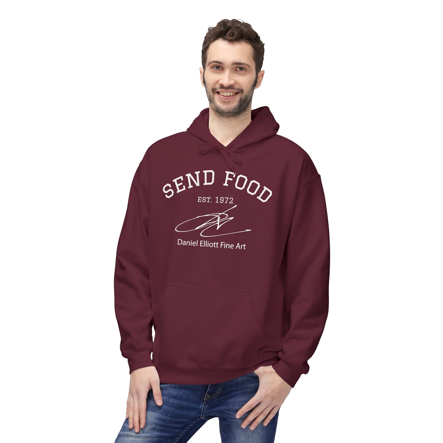 Send Food Hoodie — Casual Graphic Pullover by Daniel Elliott Fine Art