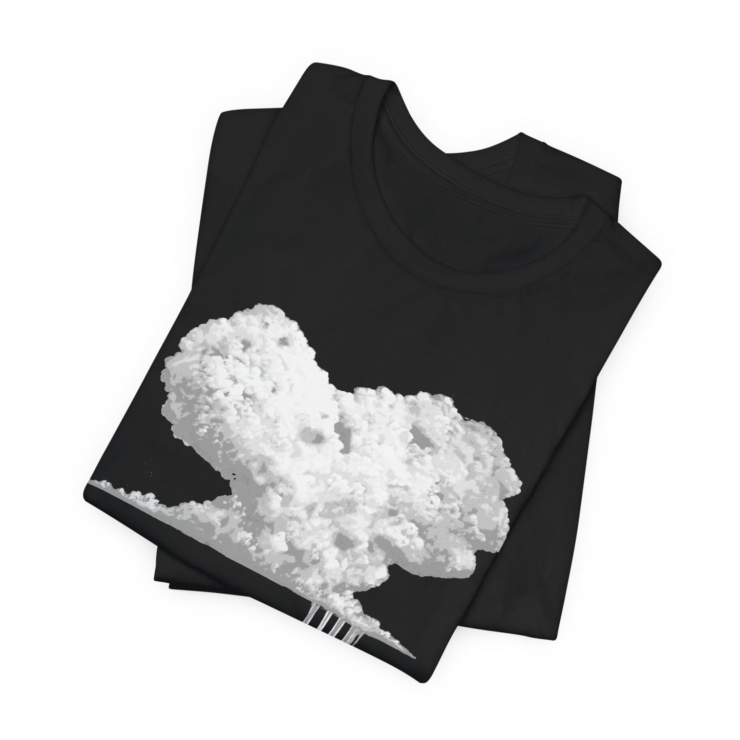 Heart Cloud T‑Shirt — Grayscale Heart-Shaped Cloud Graphic Tee