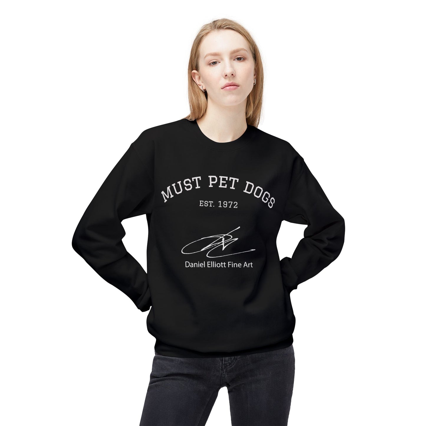 Must Pet Dogs Crewneck Sweatshirt — 'Must Pet Dogs' Graphic Crewneck
