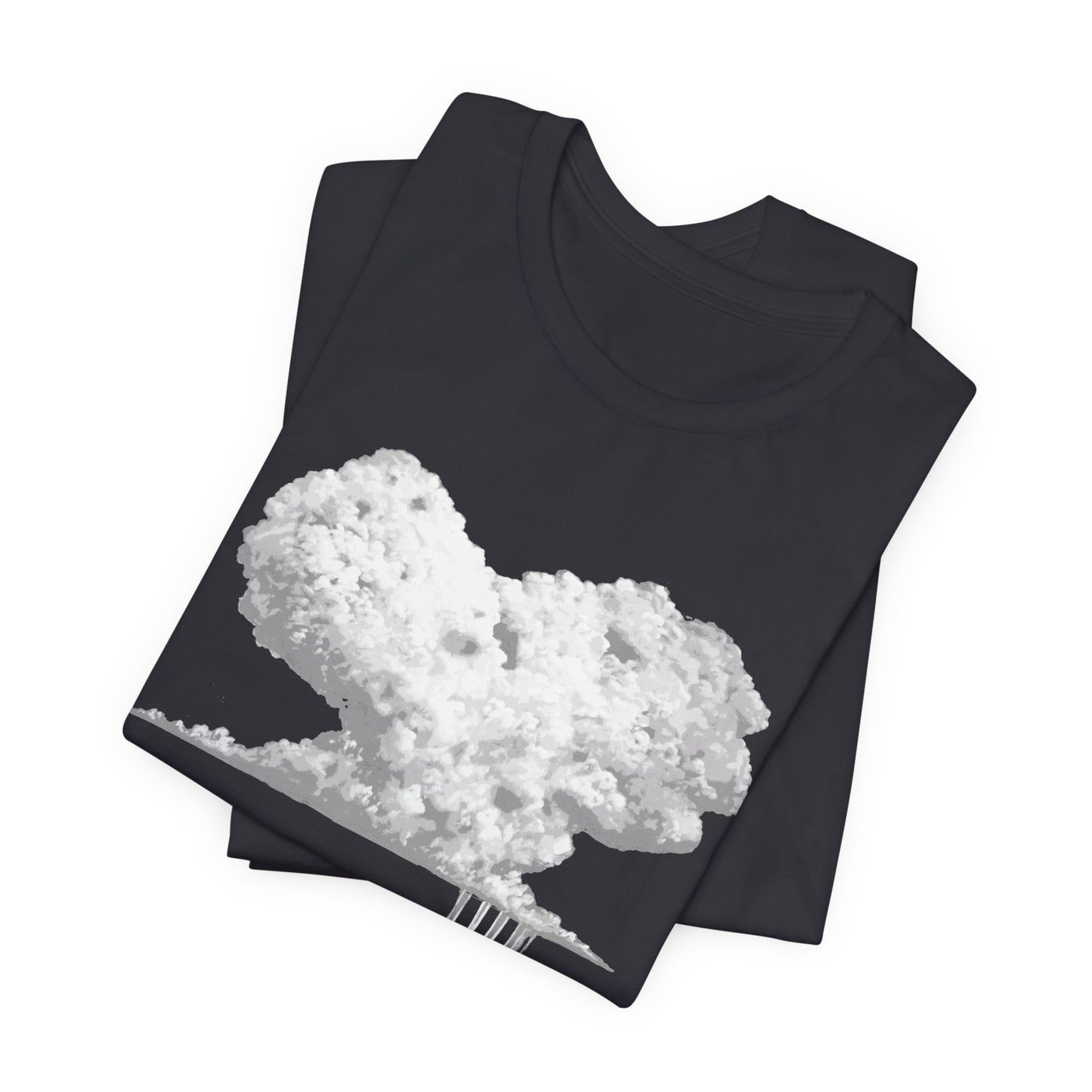 Heart Cloud T‑Shirt — Grayscale Heart-Shaped Cloud Graphic Tee