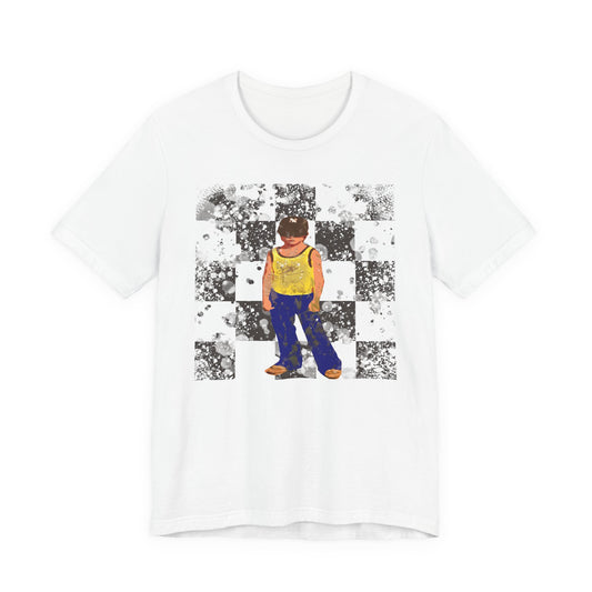 Vintage Kid Skateboard T‑Shirt — Checkerboard Skateboarder Graphic Tee