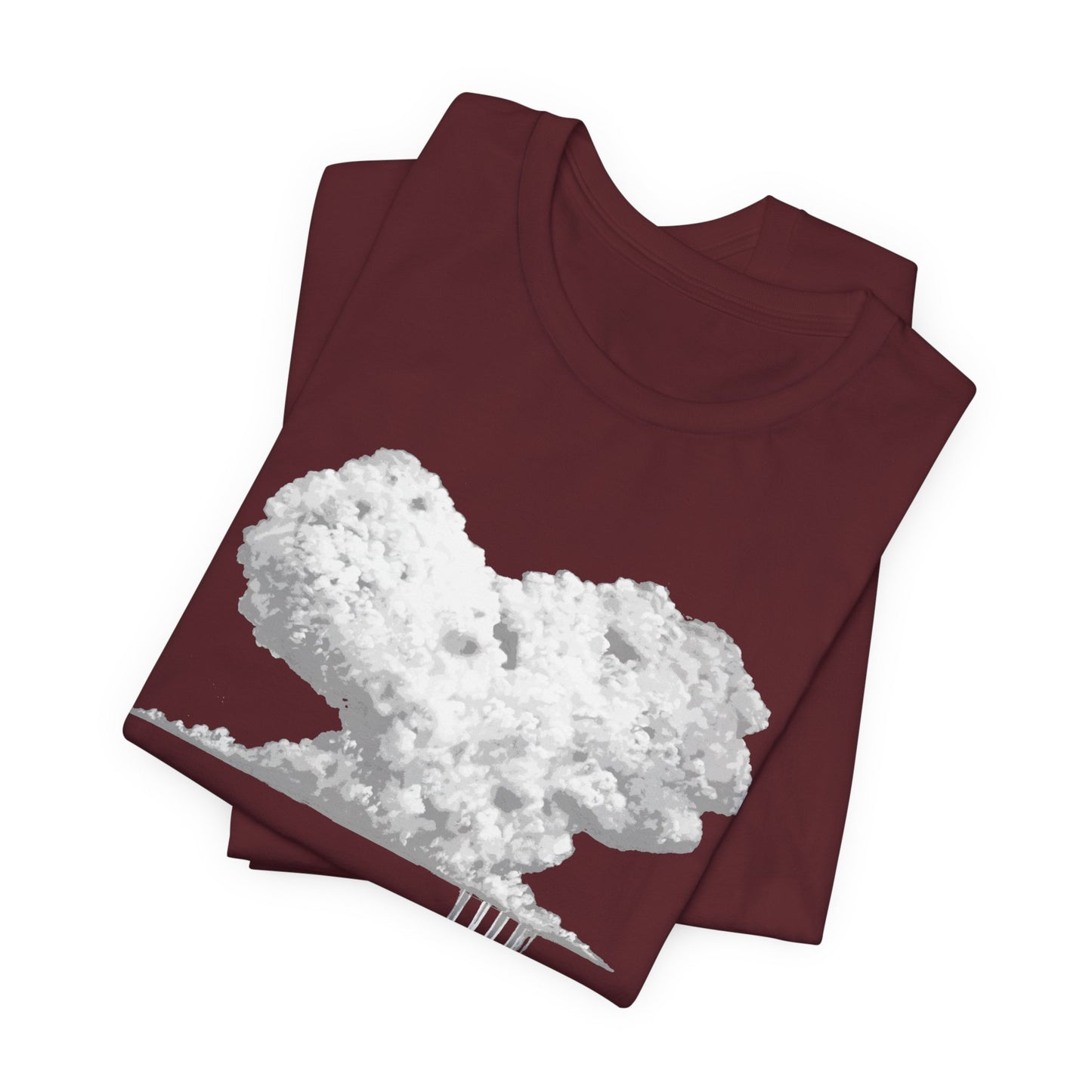 Heart Cloud T‑Shirt — Grayscale Heart-Shaped Cloud Graphic Tee