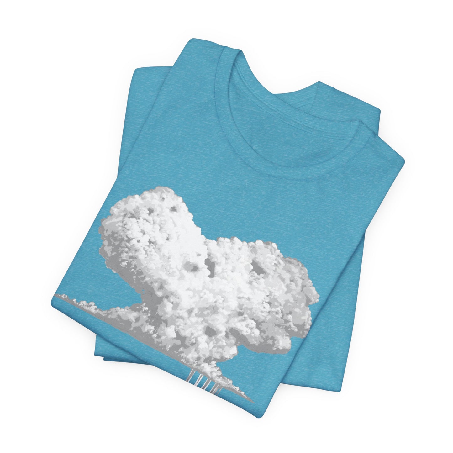 Heart Cloud T‑Shirt — Grayscale Heart-Shaped Cloud Graphic Tee
