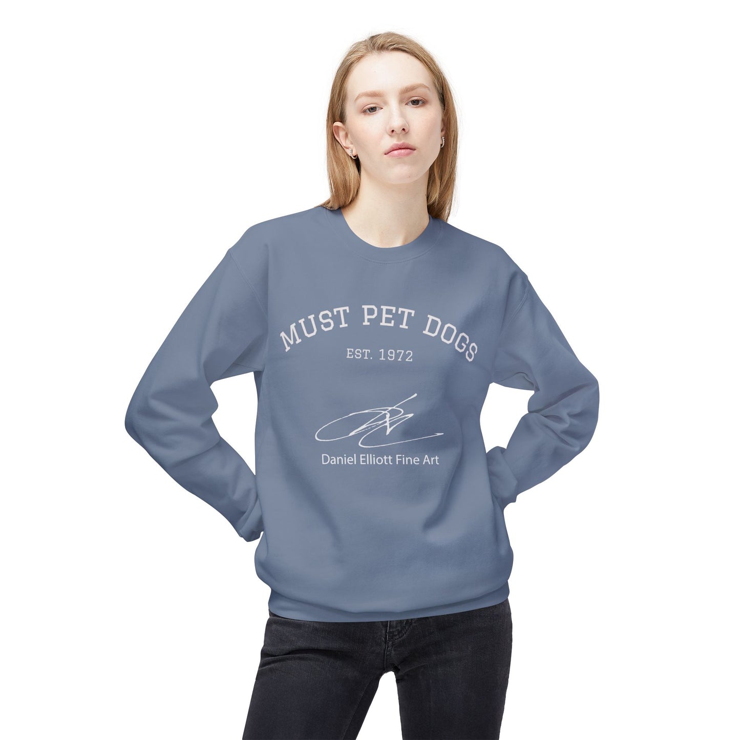 Must Pet Dogs Crewneck Sweatshirt — 'Must Pet Dogs' Graphic Crewneck