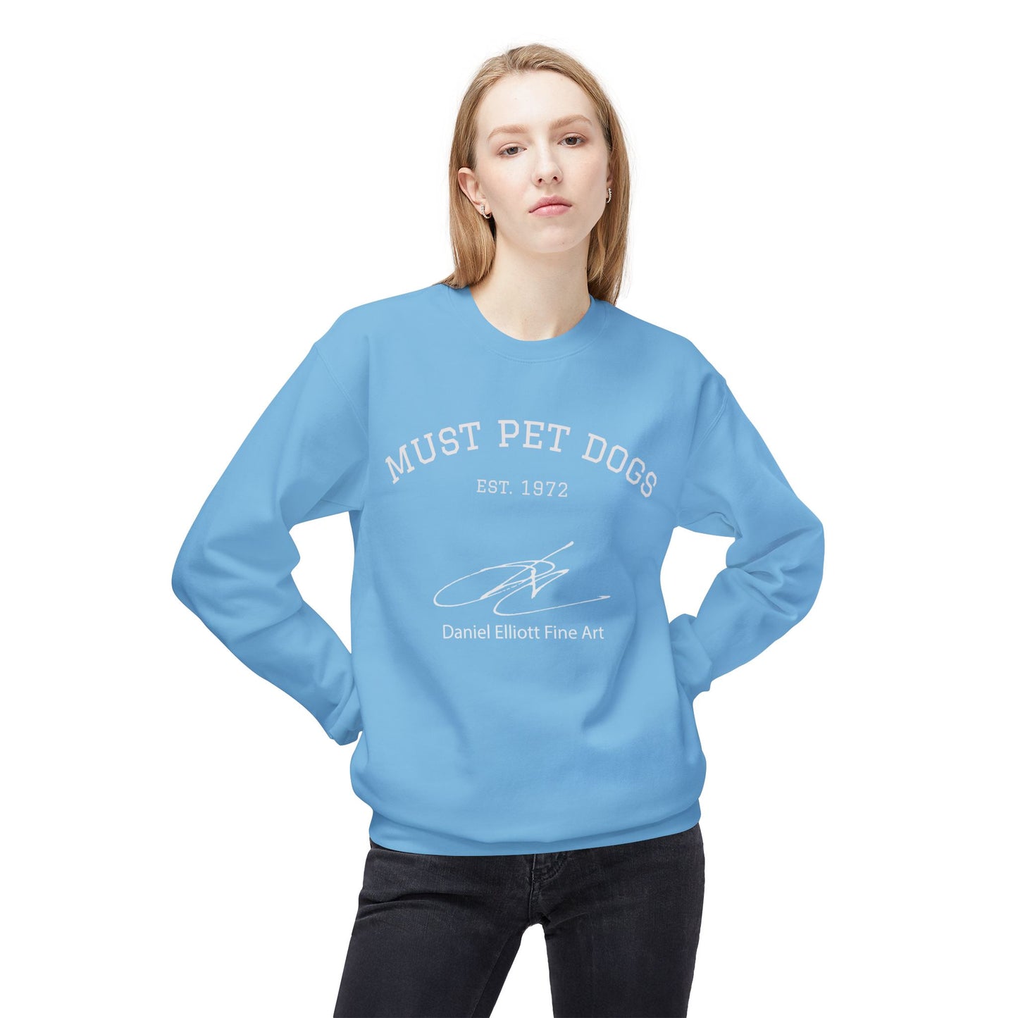 Must Pet Dogs Crewneck Sweatshirt — 'Must Pet Dogs' Graphic Crewneck