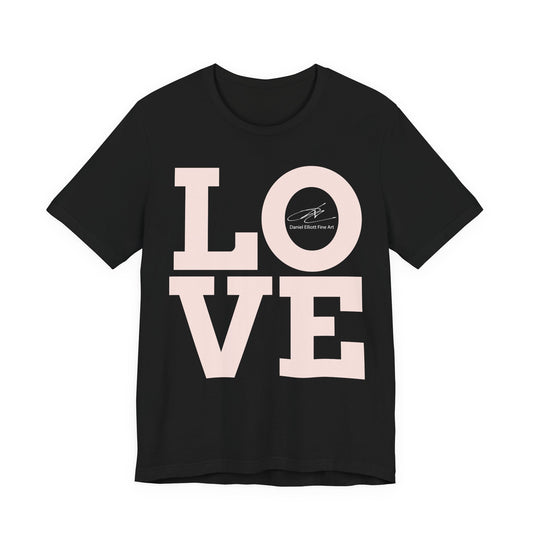 LOVE Graphic Tee - Pink Block Letter Romantic T-Shirt