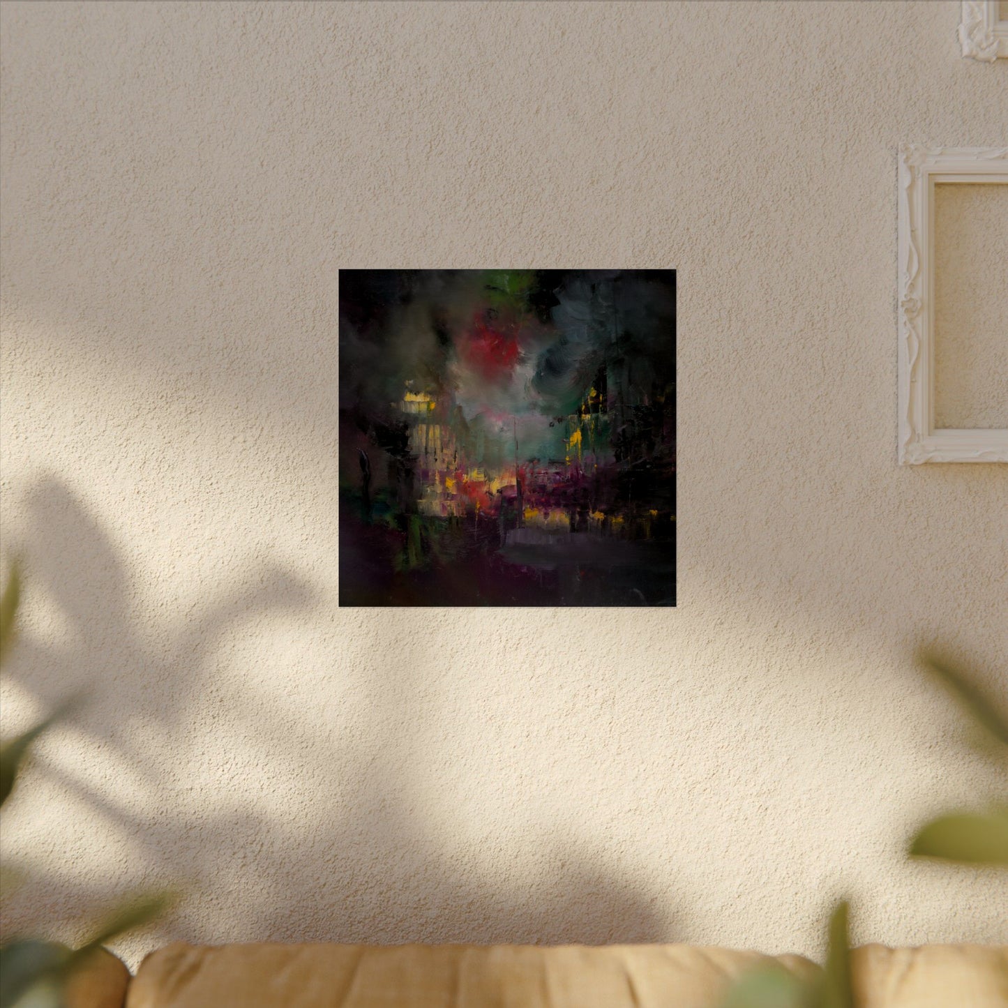 Abstract Watercolor Matte Poster - Moody Cityscape Art Print