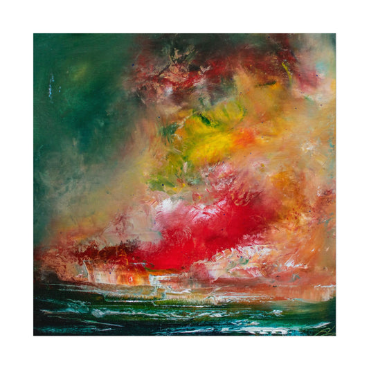 Abstract Seascape Watercolor Poster — Textured Matte Wall Art