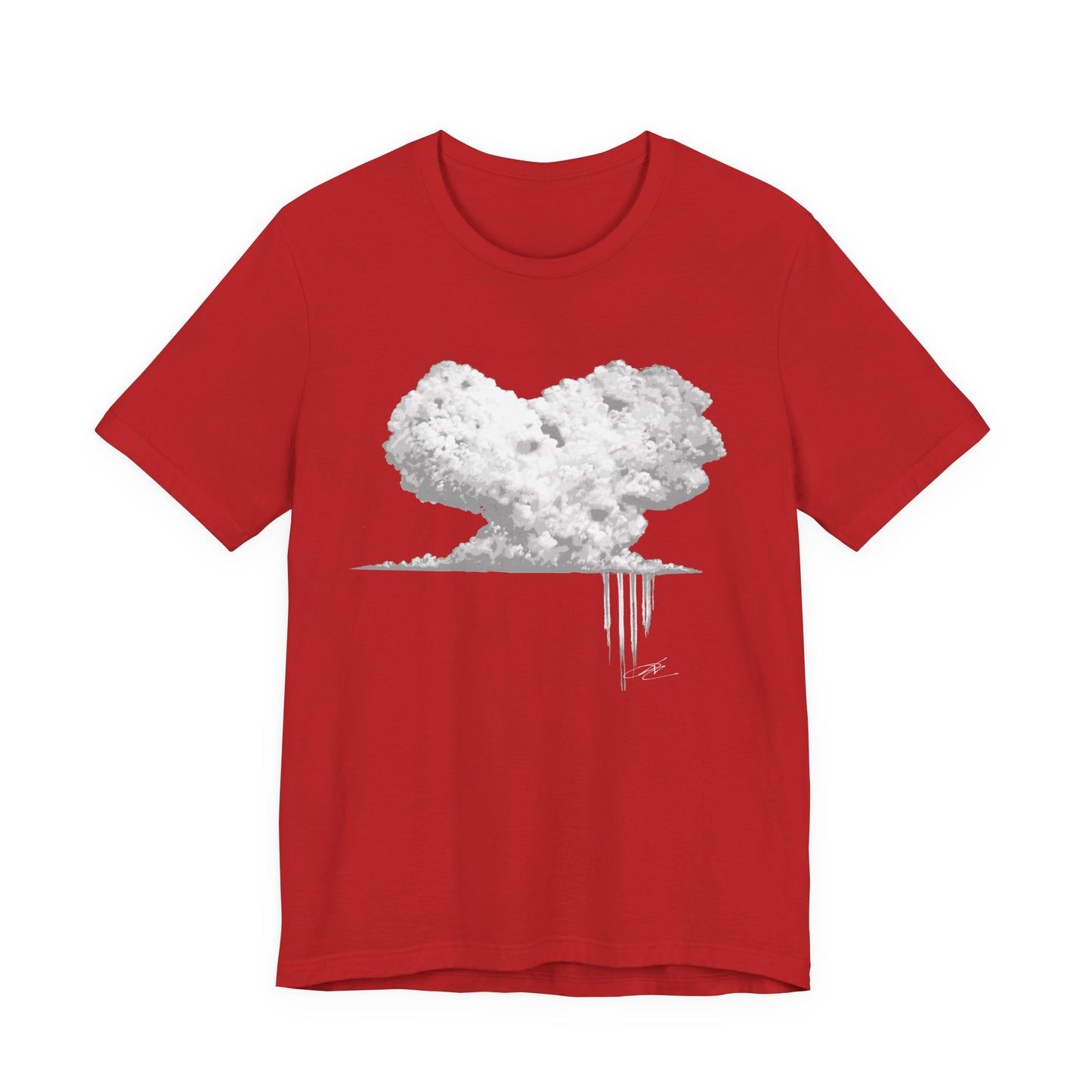 Heart Cloud T‑Shirt — Grayscale Heart-Shaped Cloud Graphic Tee