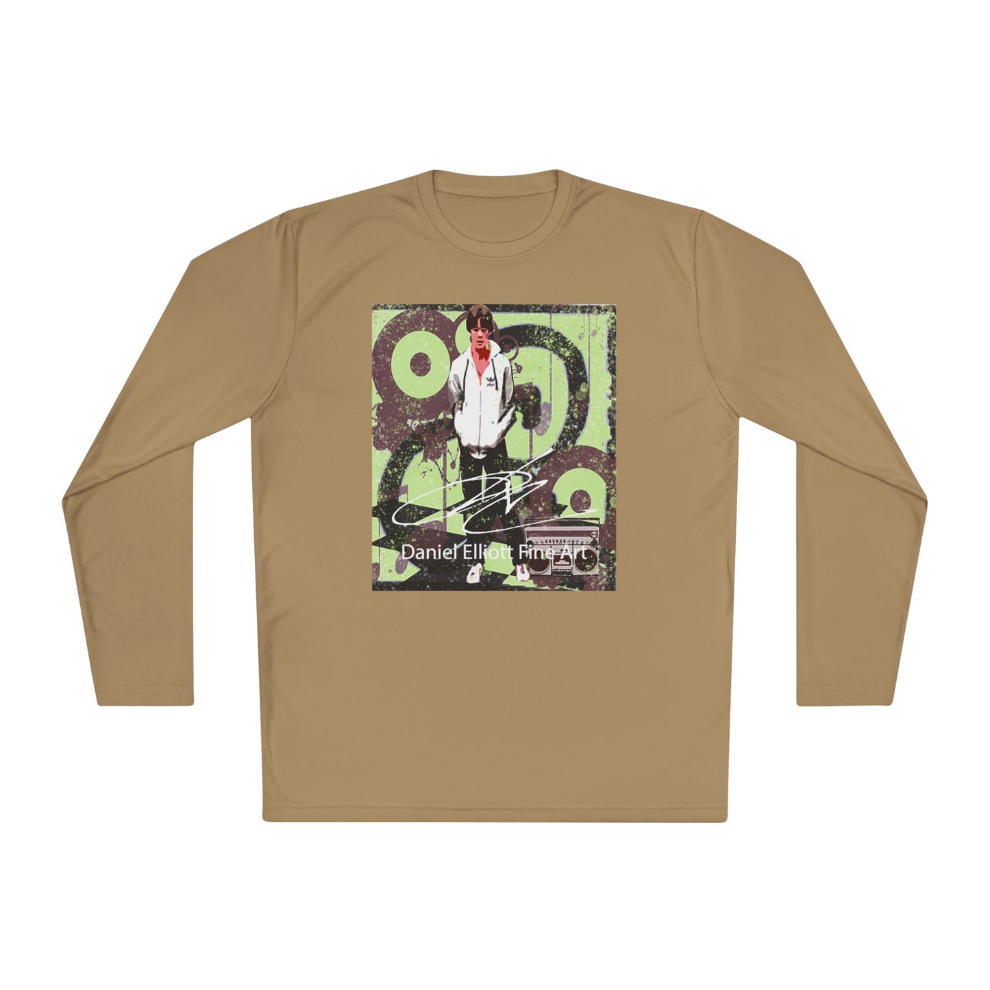 Long Sleeve Tee — Retro Music Graphic “Daniel E” Concert Art