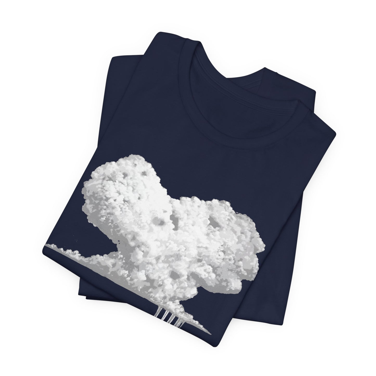 Heart Cloud T‑Shirt — Grayscale Heart-Shaped Cloud Graphic Tee