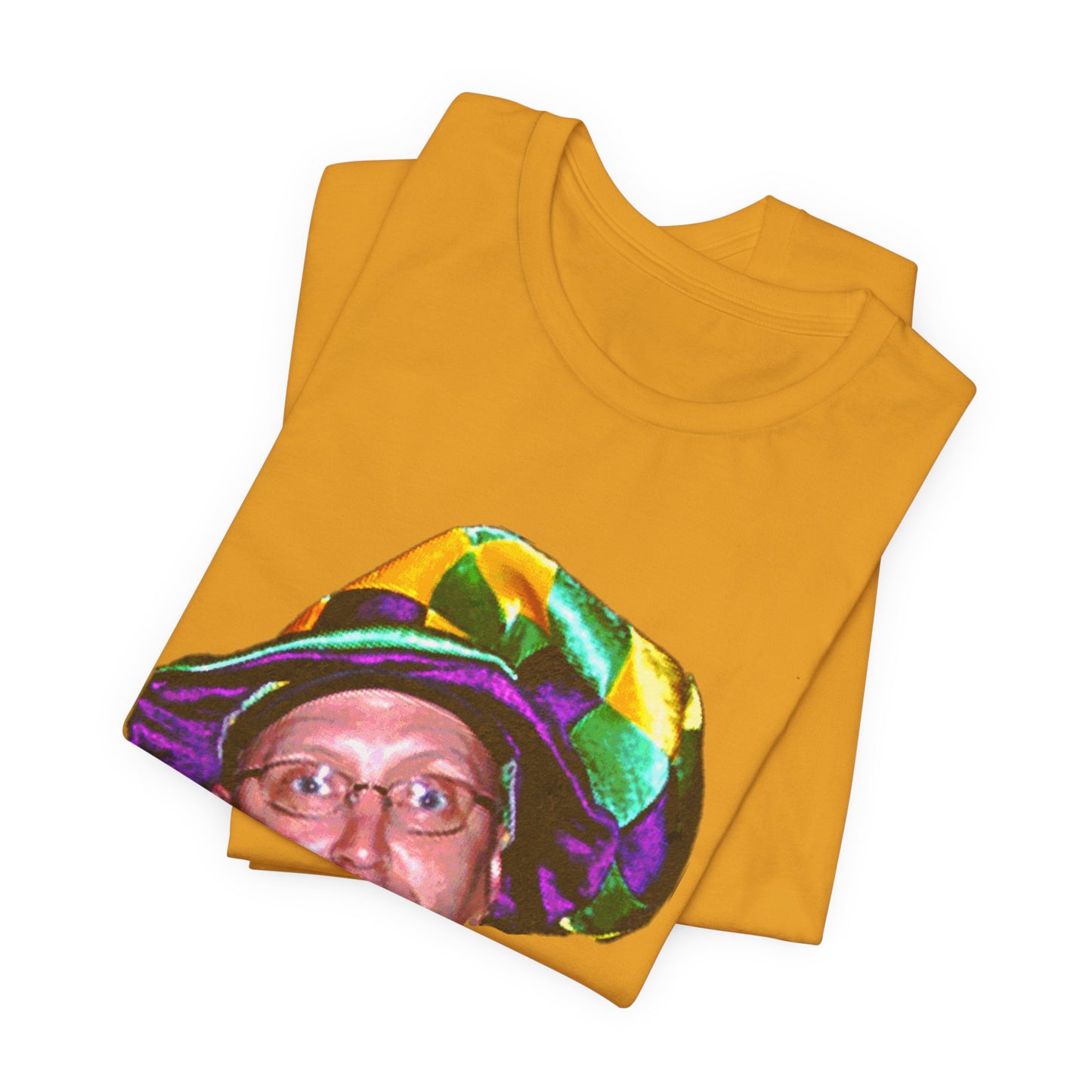 El Jugador T-Shirt — Funny Face Graphic Tee with Colorful Hat
