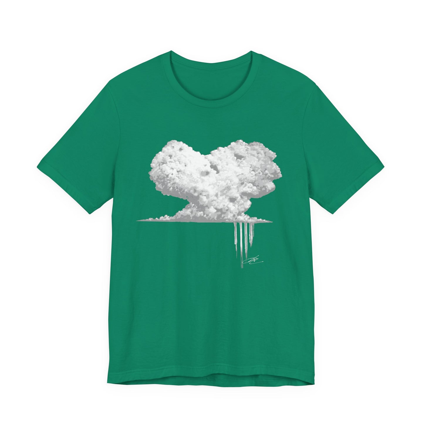 Heart Cloud T‑Shirt — Grayscale Heart-Shaped Cloud Graphic Tee