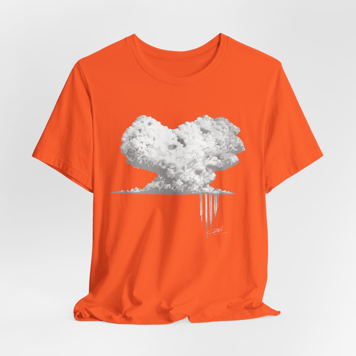 Heart Cloud T‑Shirt — Grayscale Heart-Shaped Cloud Graphic Tee