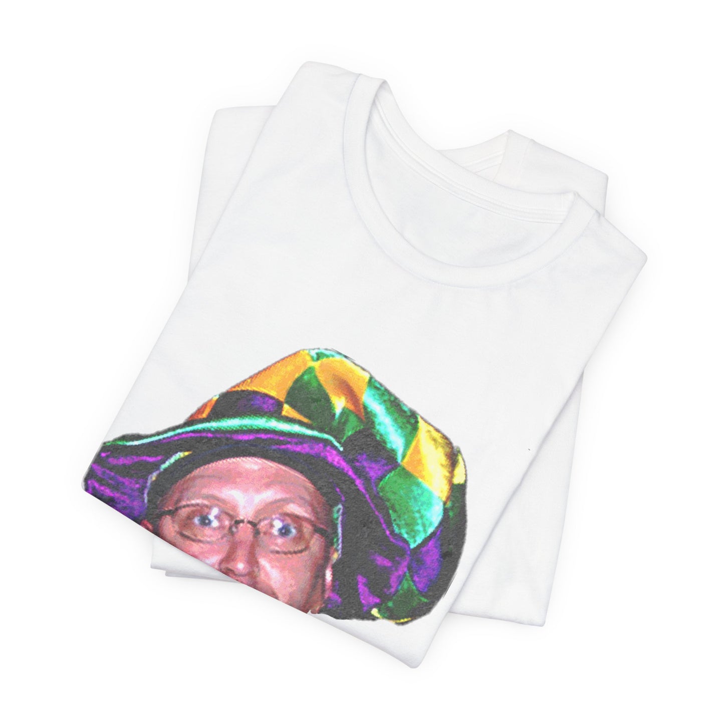 El Jugador T-Shirt — Funny Face Graphic Tee with Colorful Hat
