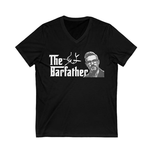 The Barfather V-Neck Tee | Fun Unisex Shirt for Dads | Great Gift for Father's Day, Birthday, or BBQs | Unique Casual Wear