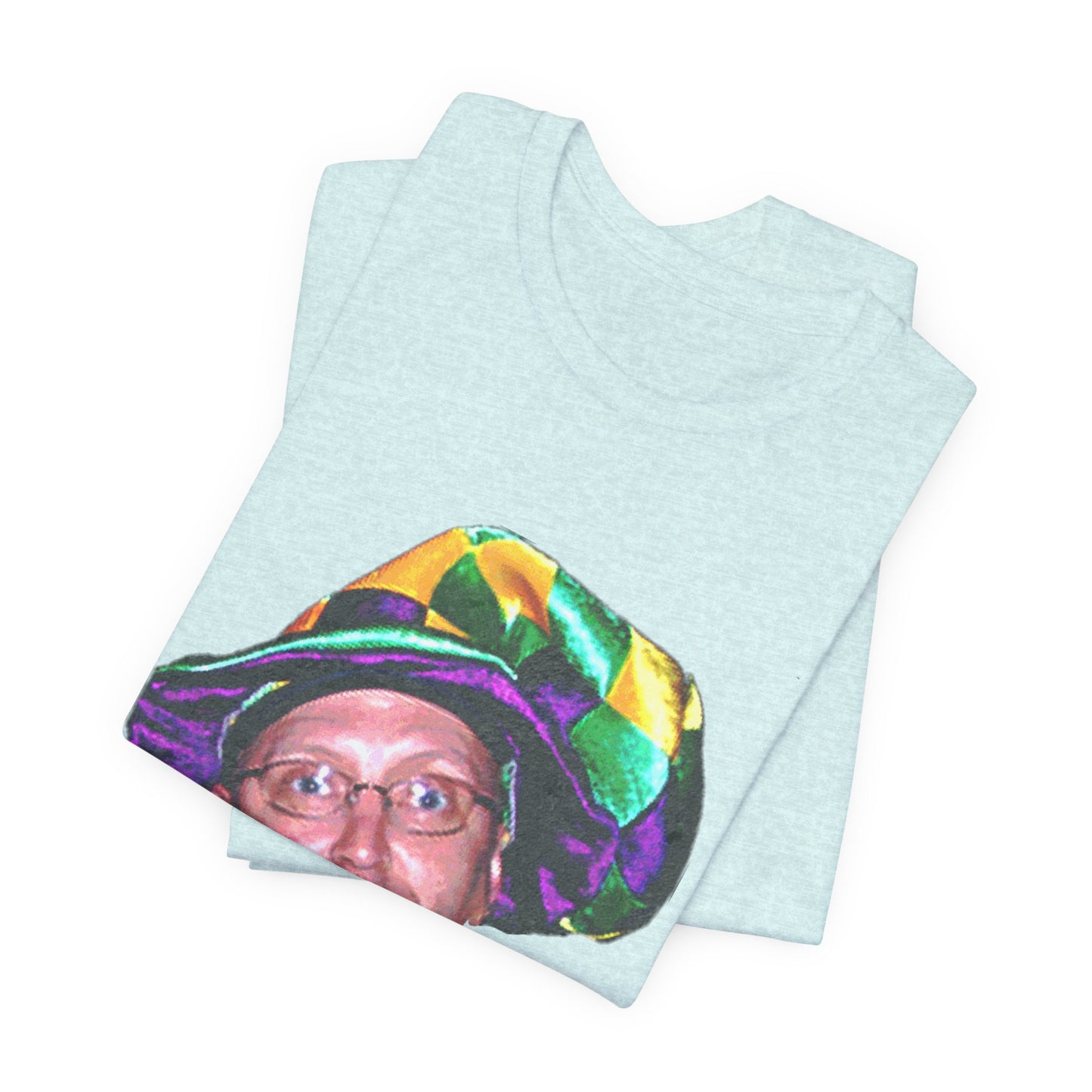 El Jugador T-Shirt — Funny Face Graphic Tee with Colorful Hat
