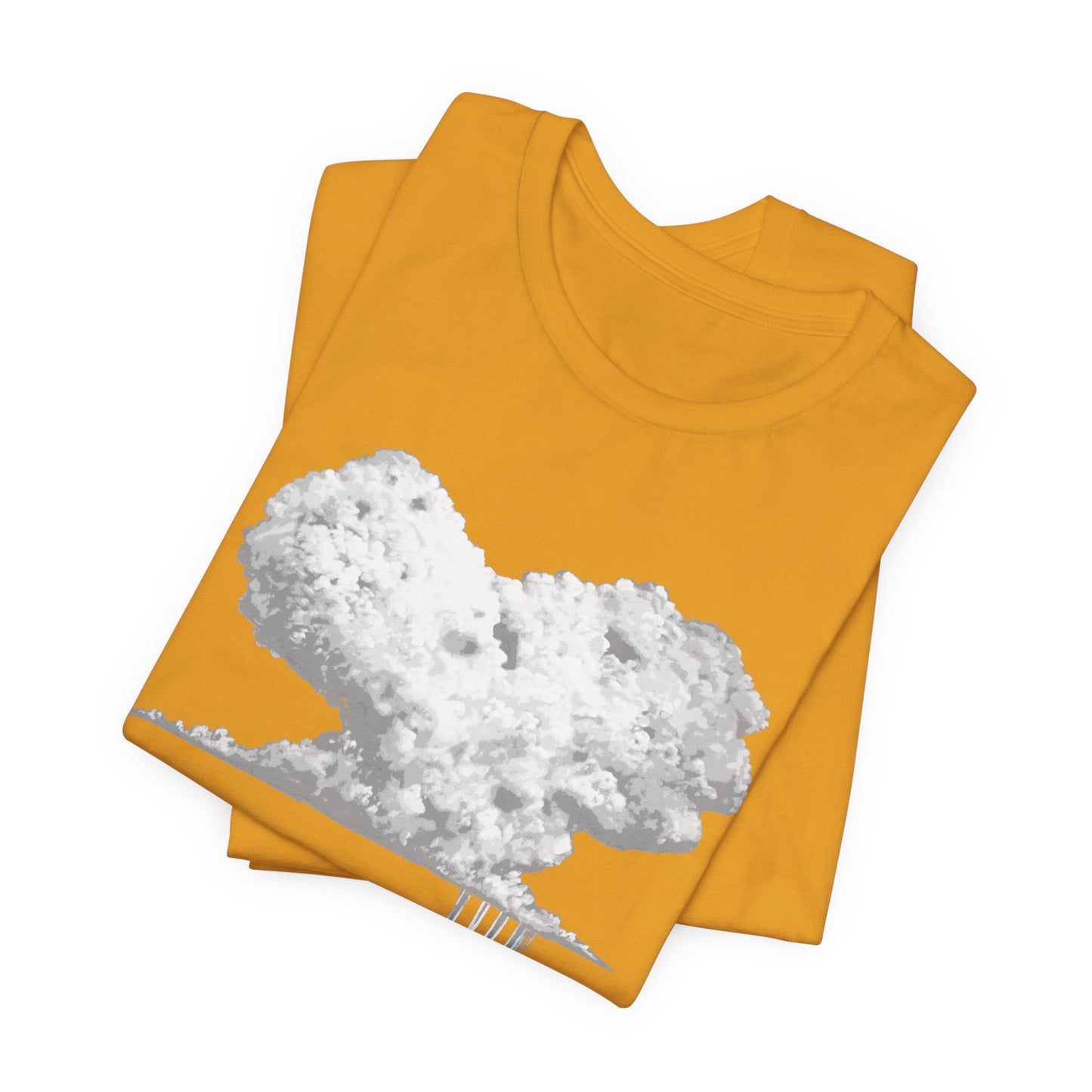 Heart Cloud T‑Shirt — Grayscale Heart-Shaped Cloud Graphic Tee