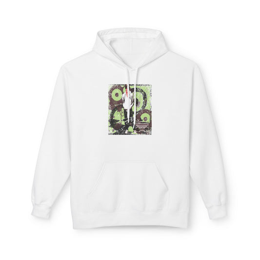 Abstract Green Skateboard Hoodie — Grunge Skate Art Pullover