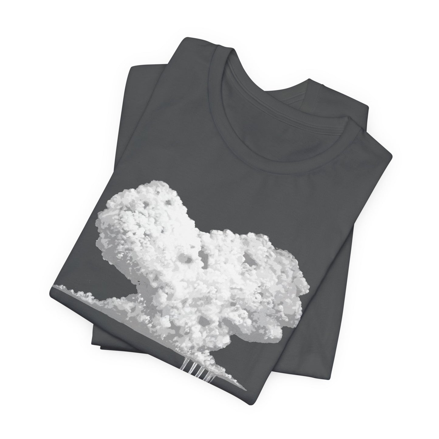 Heart Cloud T‑Shirt — Grayscale Heart-Shaped Cloud Graphic Tee